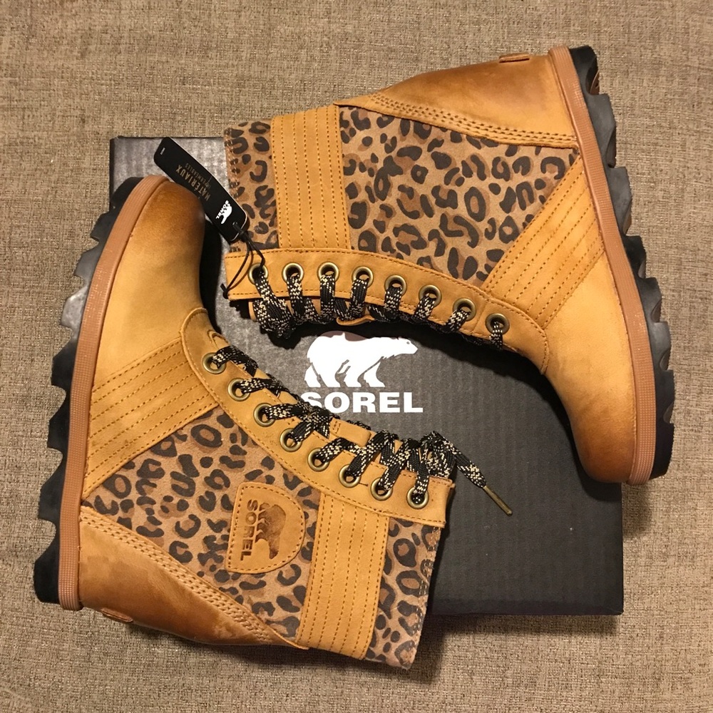 Sorel RARE Leopard Print Lexie wedges - Picture 2 of 8